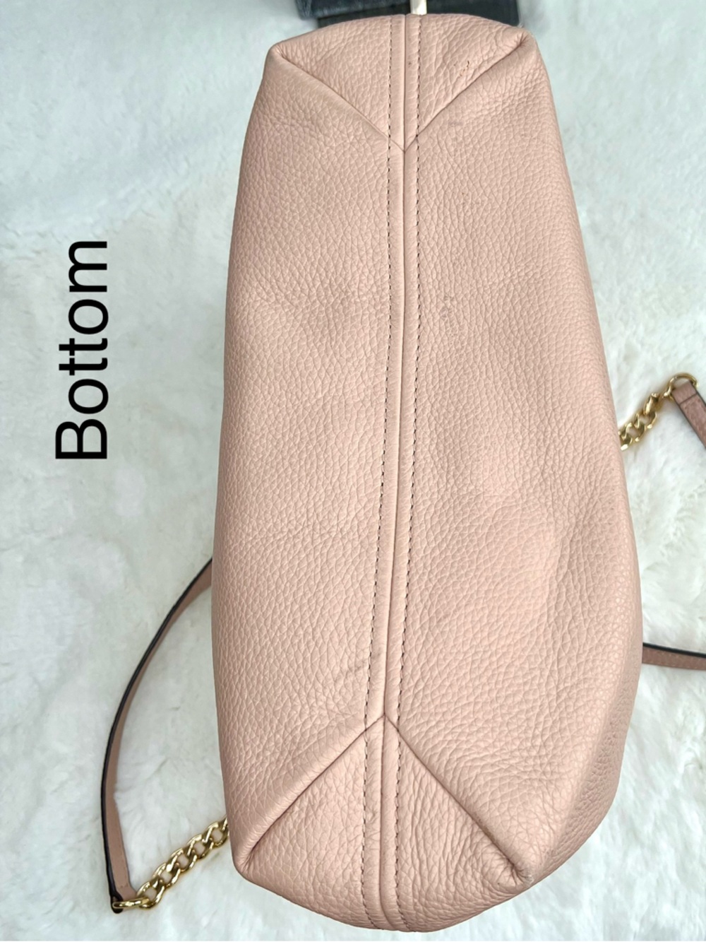 Michael Kors Jet Set Chain Shoulder Bag Dusty Pink Pebbled Leather Large - Picture 12 of 17